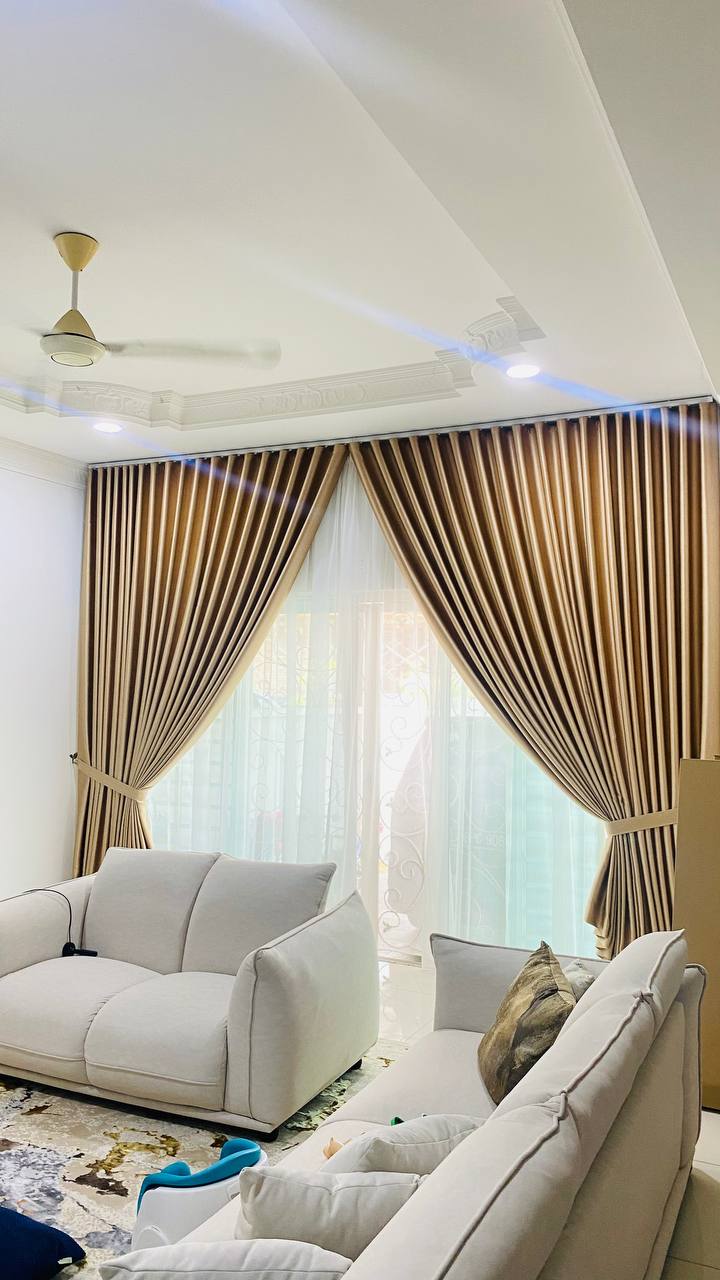 S-Fold curtains installed in a modern living room