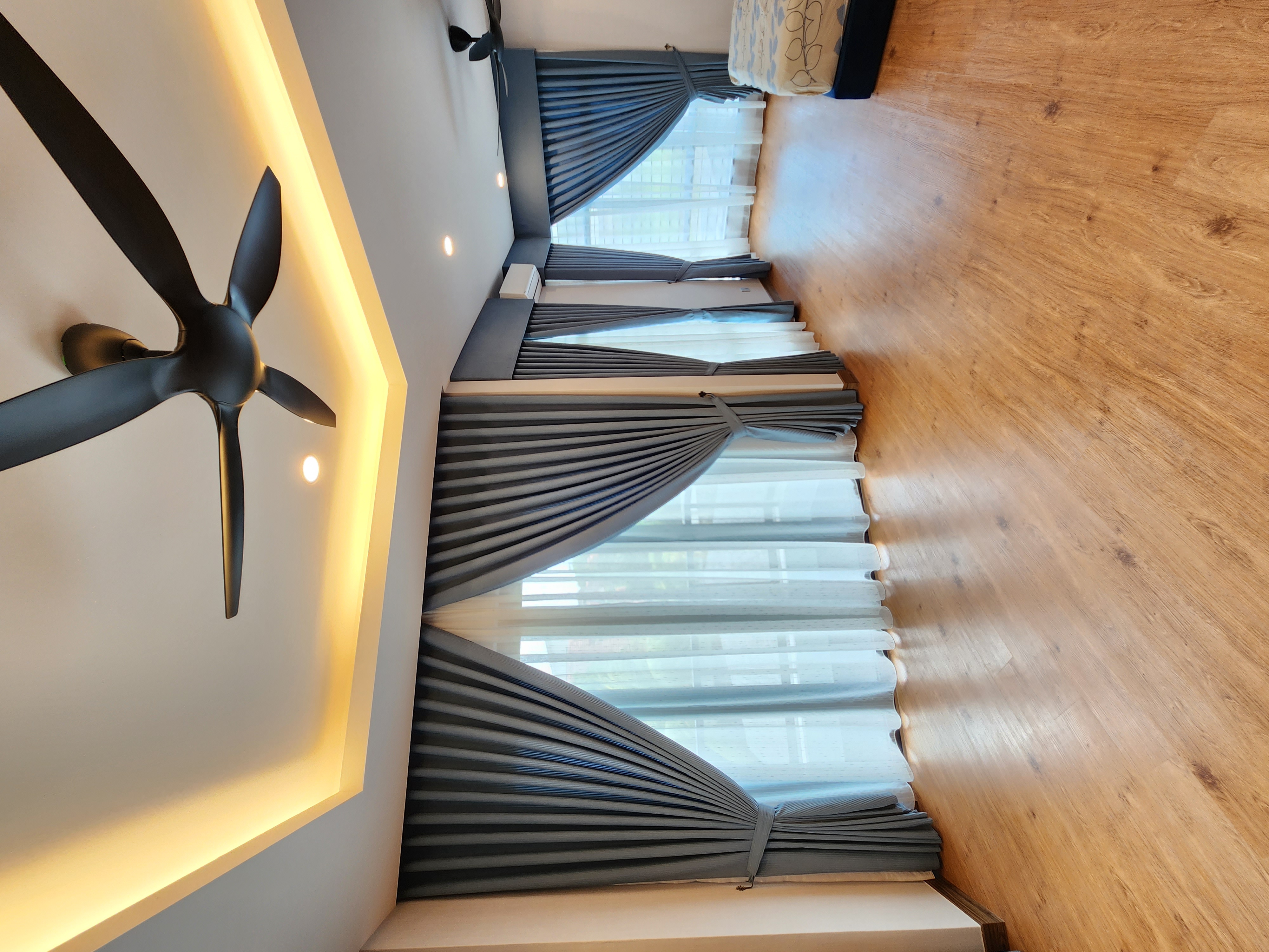 S-Fold curtains providing a sleek and elegant look