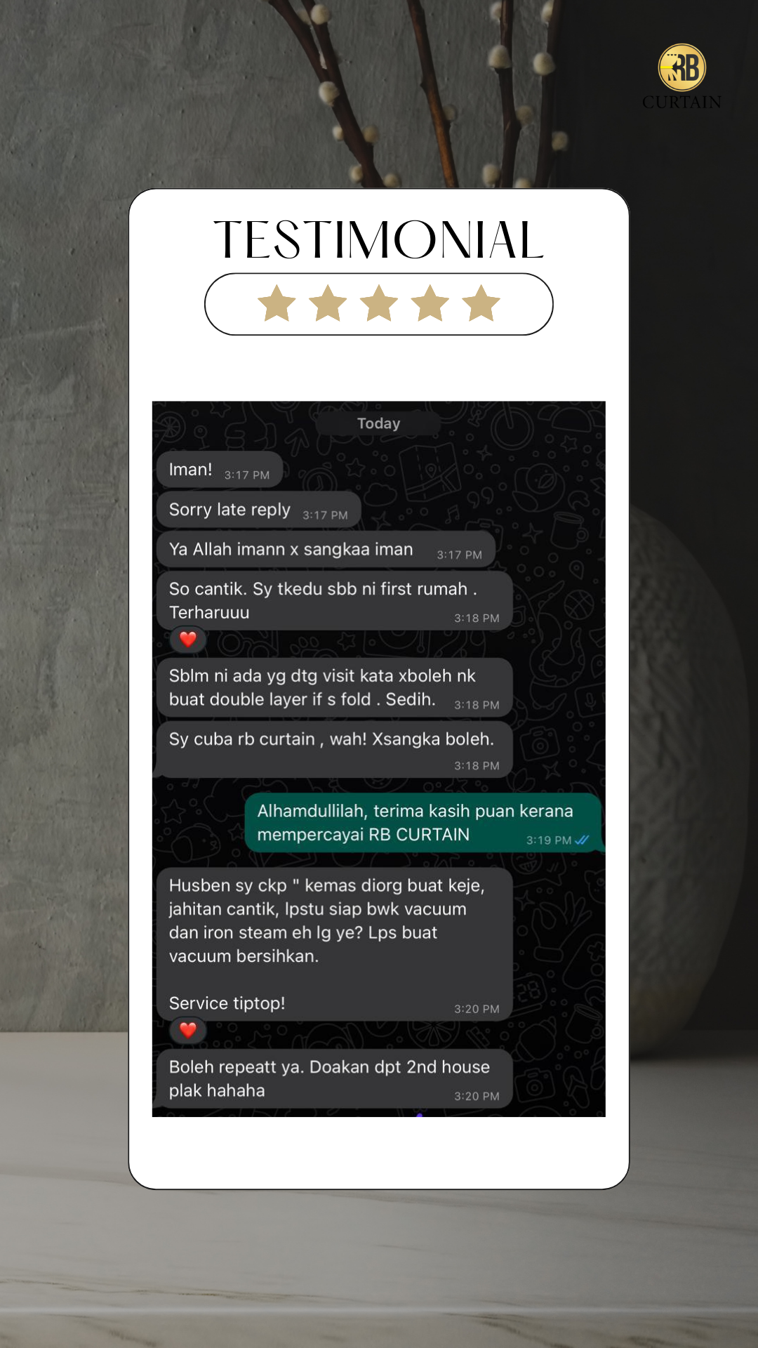 Puan Fiza, a satisfied client from Sepang